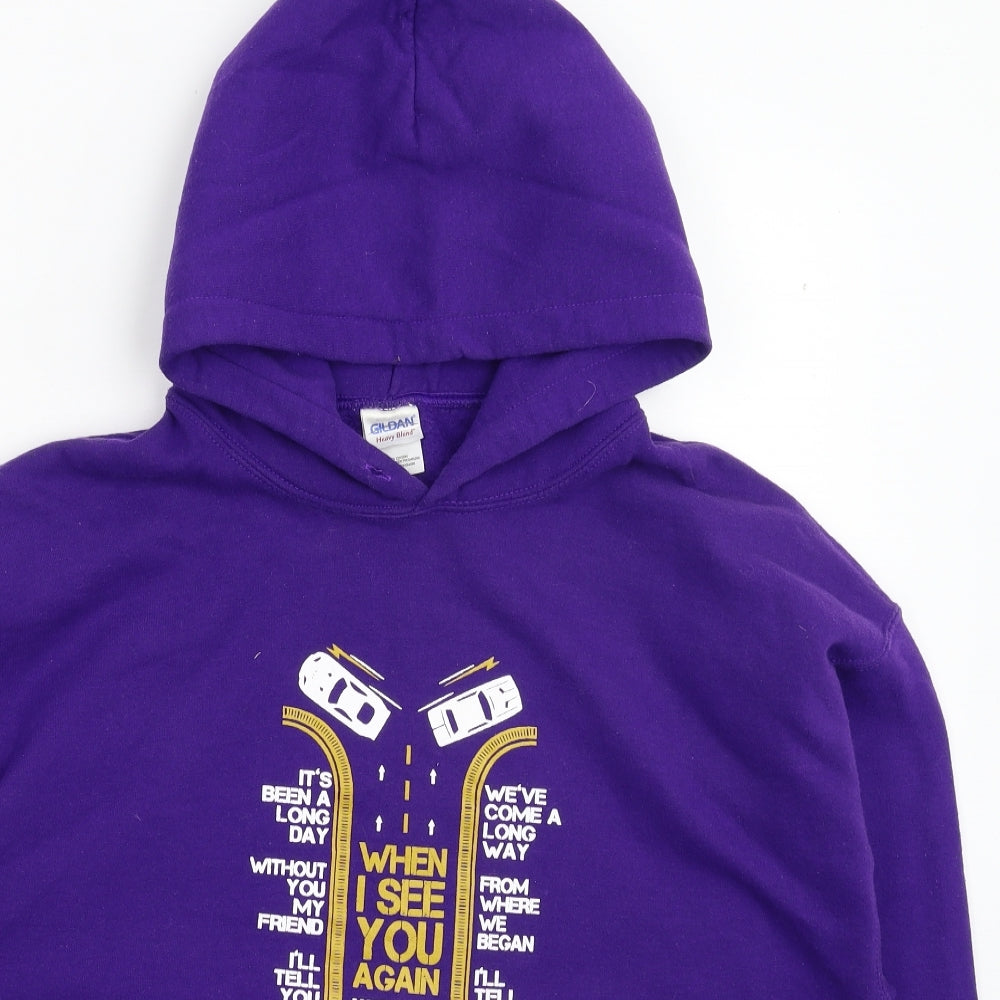 Gildan Mens Purple   Pullover Hoodie Size L