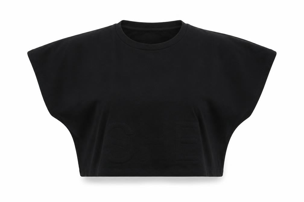 Fasheon Womens Black   Cropped T-Shirt Size M