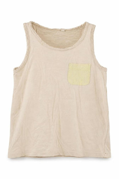 Front view of Next girls’ beige basic tank, size 9, years
