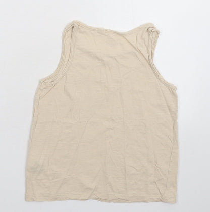 Back view of Next girls’ beige basic tank, size 9, years