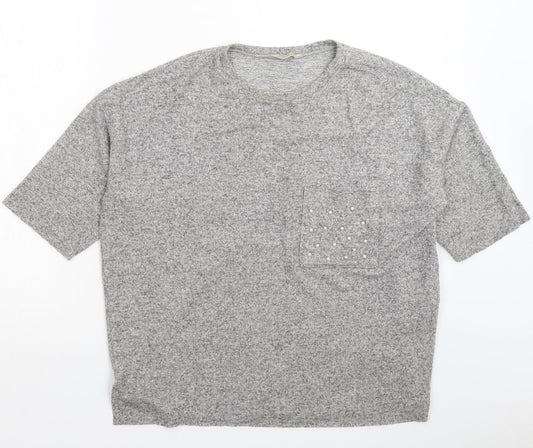 Zara Womens Grey  Knit Pullover Jumper Size S