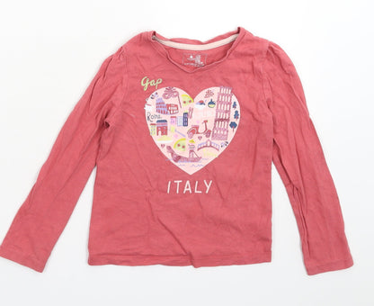Additional front view of Gap girls’ pink basic t-shirt, size 5, years