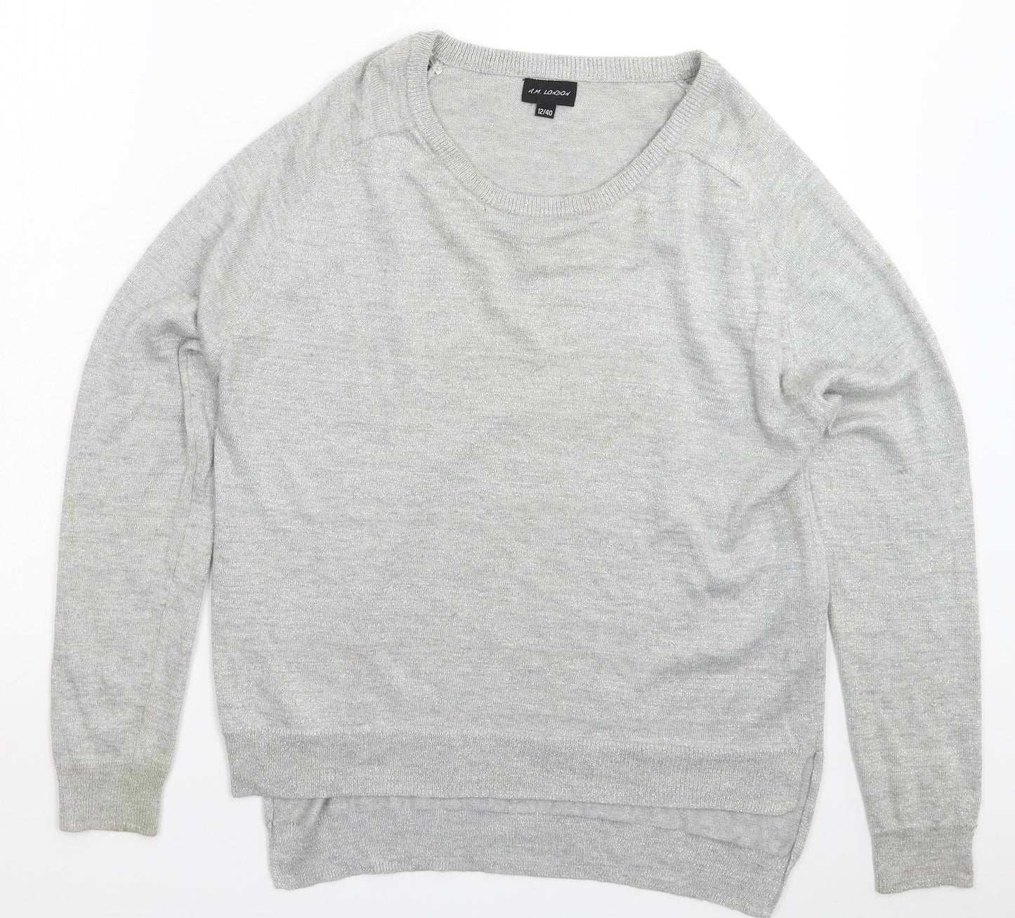 AM London Womens Grey  Knit Pullover Jumper Size 12
