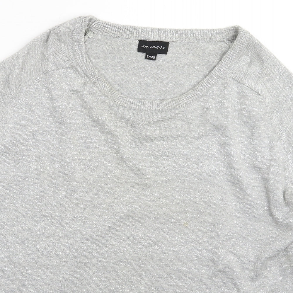 AM London Womens Grey  Knit Pullover Jumper Size 12