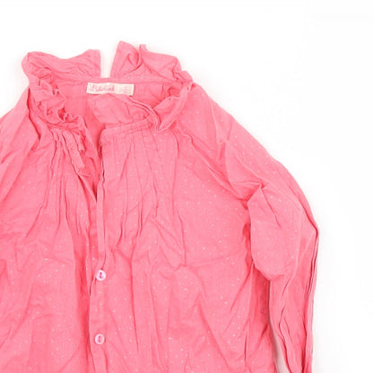 Close-up detail of Billie Blush girls’ pink basic blouse, size 3, years