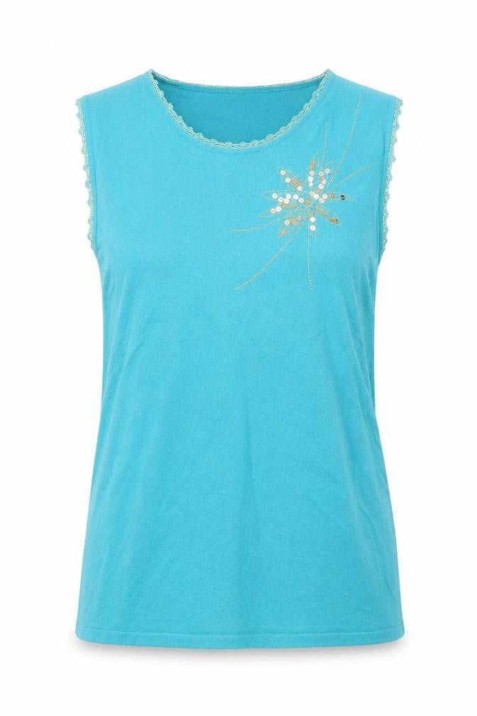 Cordelia Womens Blue Floral  Basic Blouse Size 14