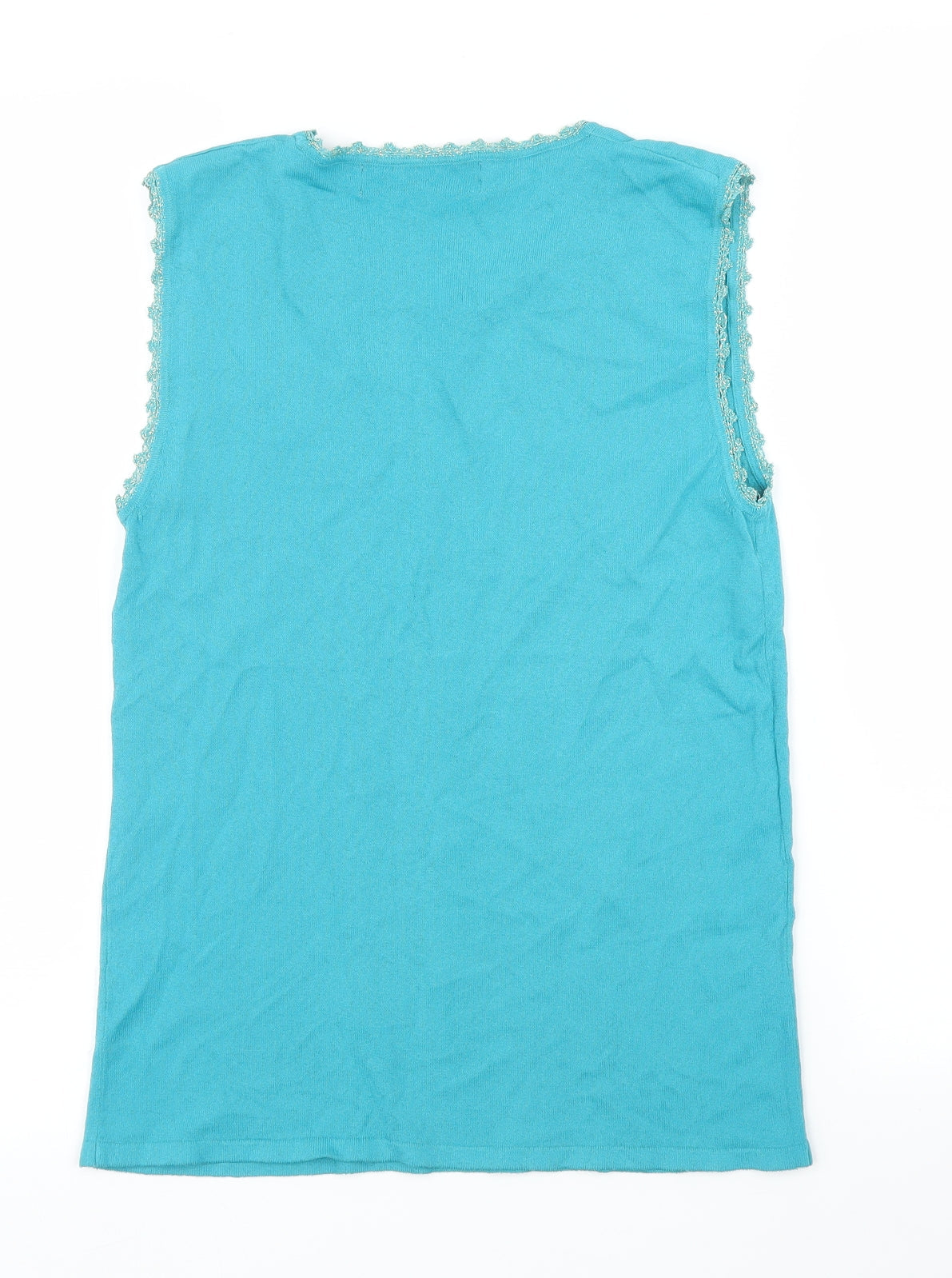 Cordelia Womens Blue Floral  Basic Blouse Size 14