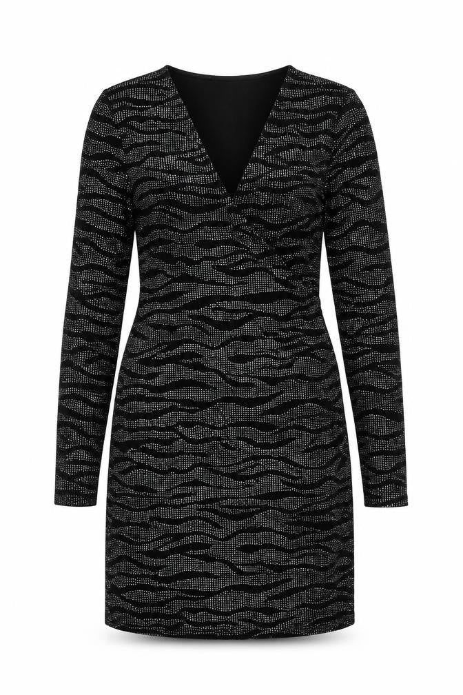 H&M Womens Silver Animal Print  A-Line  Size S  - Zebra print