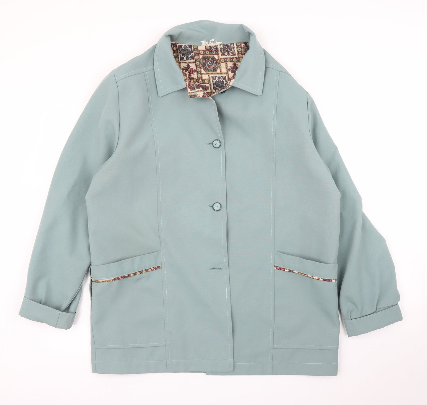 Preworn Womens Green   Overcoat Coat Size 14