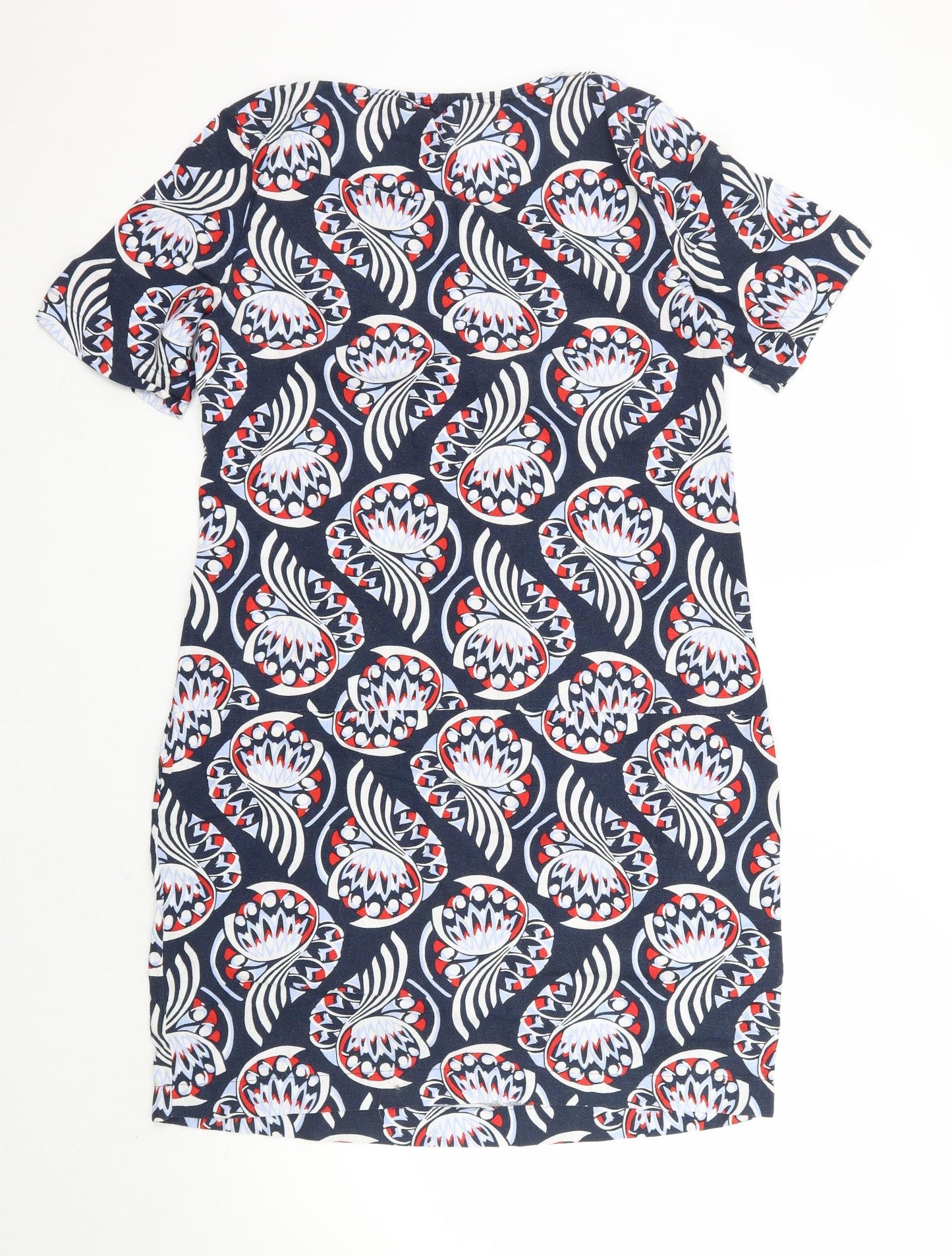 Marks and Spencer Womens Blue Geometric  A-Line  Size 10