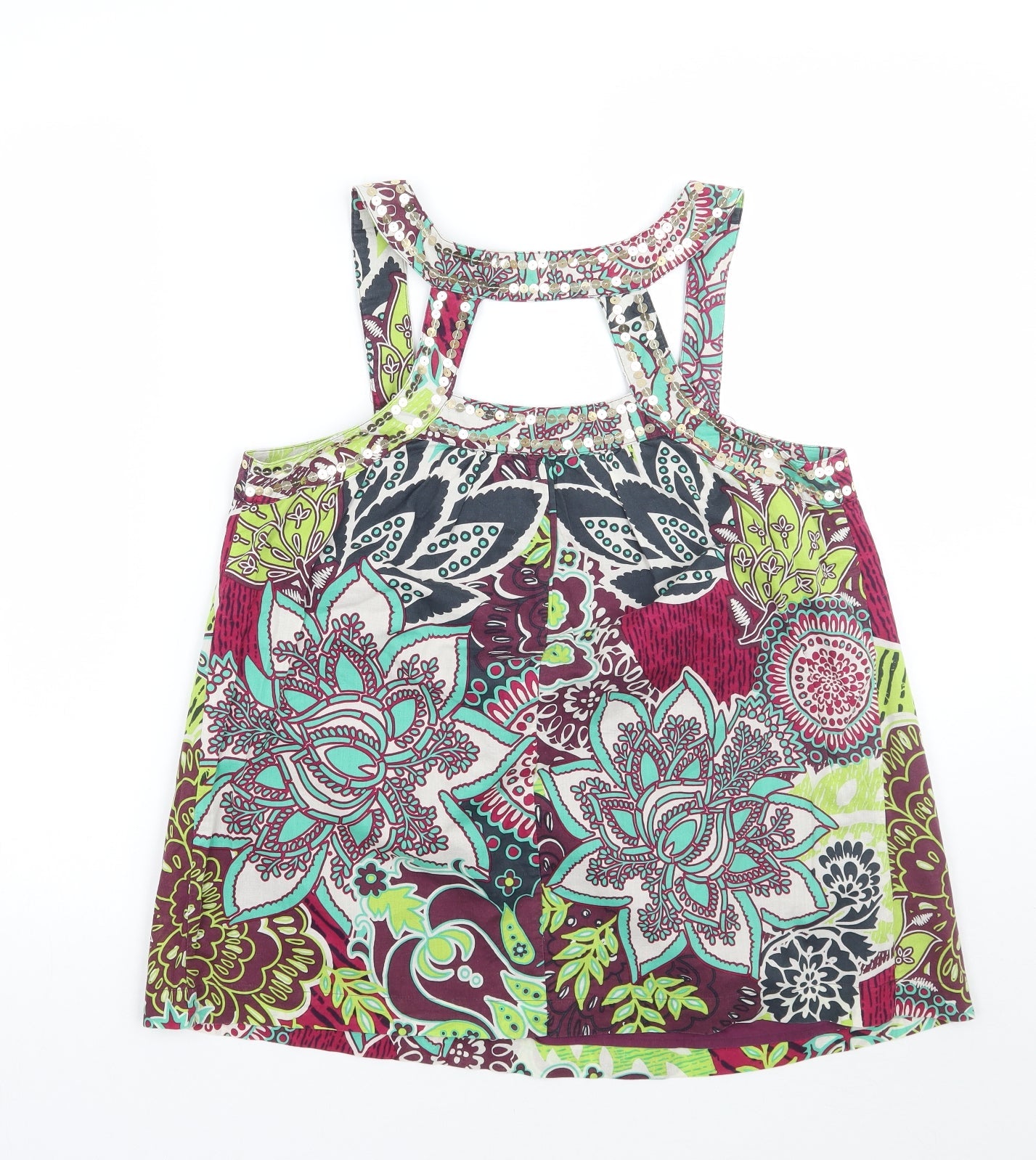 NEXT Womens Green Floral  Basic Blouse Size 10