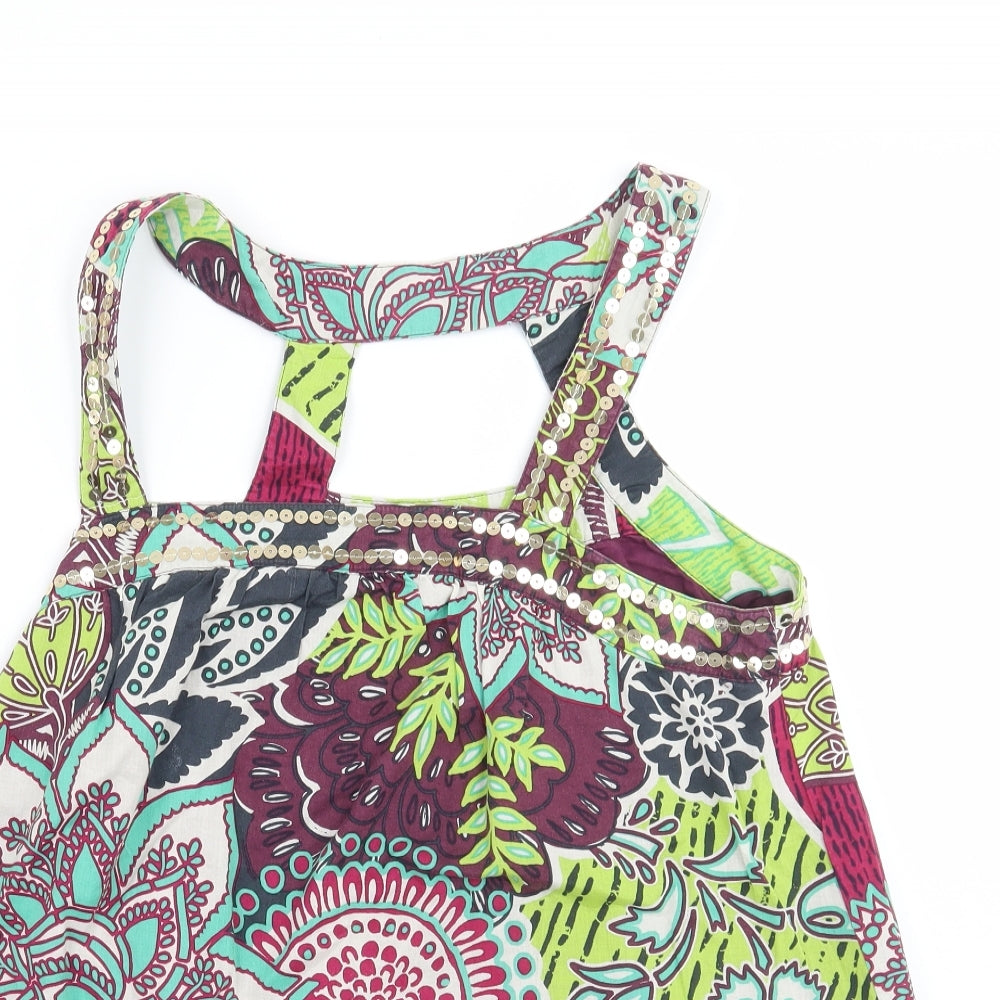 NEXT Womens Green Floral  Basic Blouse Size 10