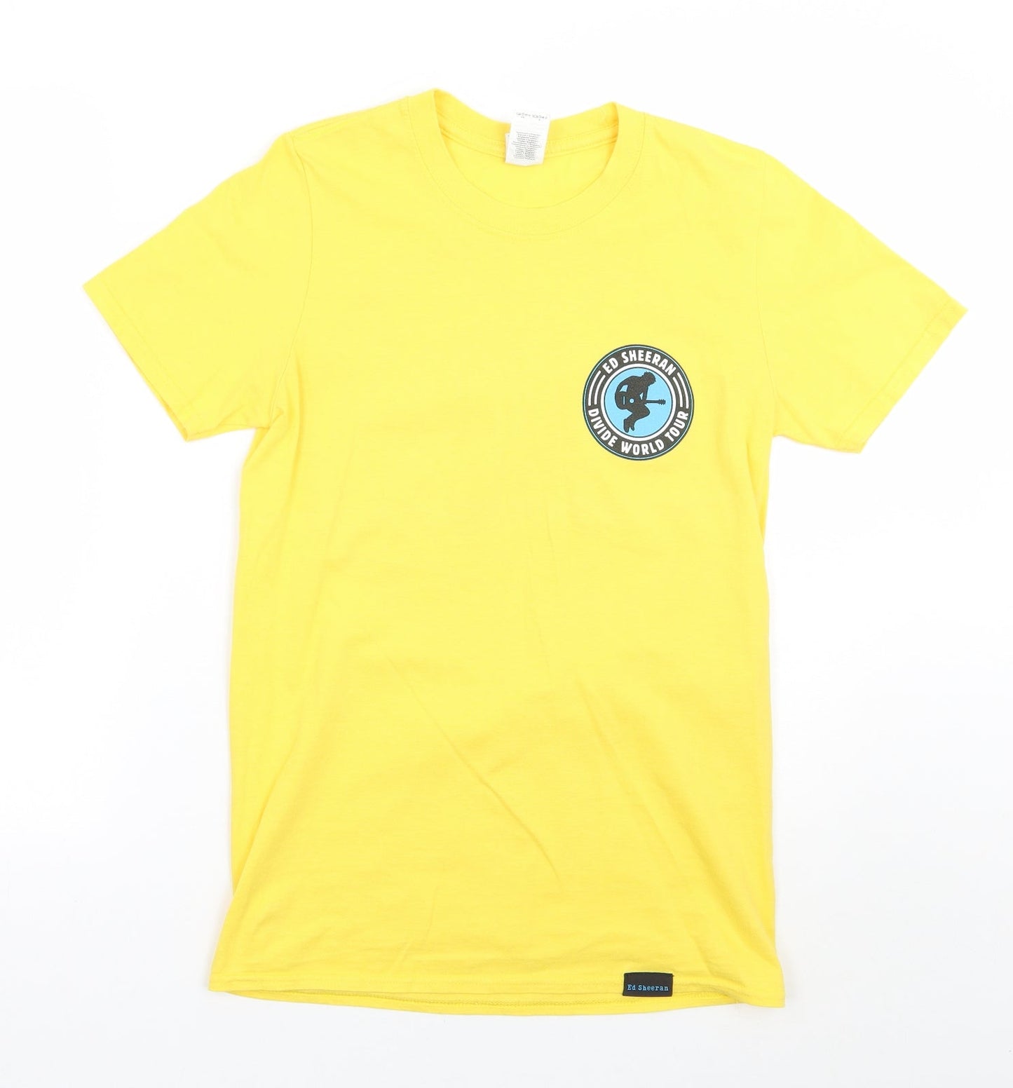 Gildan Womens Yellow   Basic T-Shirt Size S  - Ed Sheeran Divide World Tour