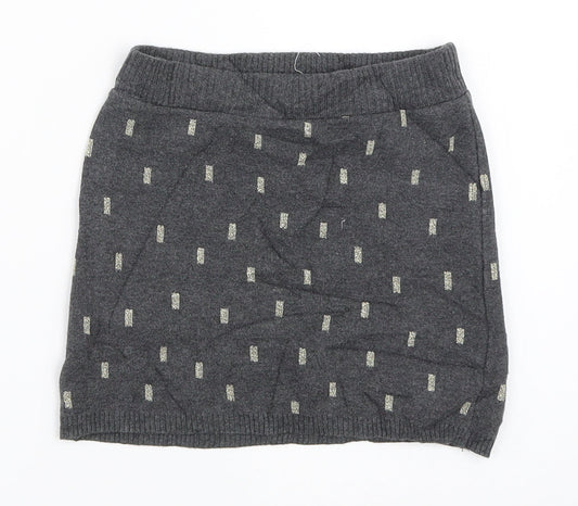 H&M Girls Grey   Mini Skirt Size 5-6 Years