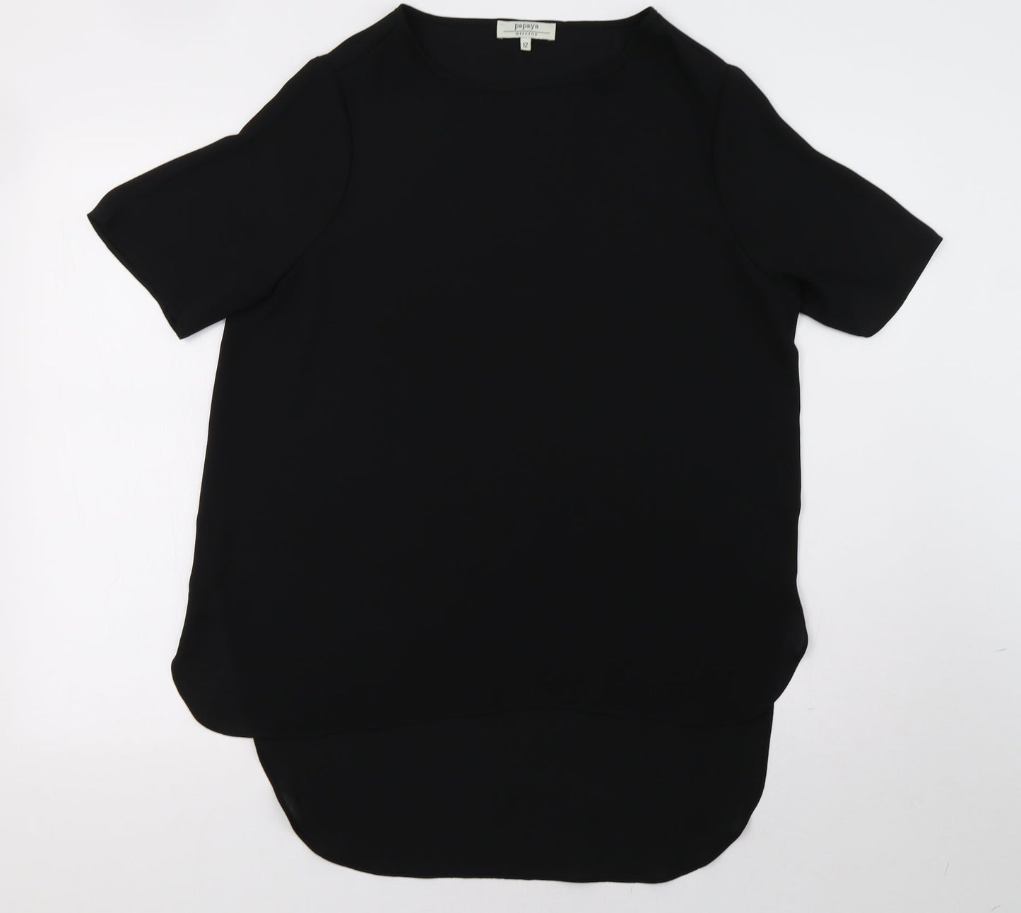 Matalan Womens Black  Mesh Basic Blouse Size 12