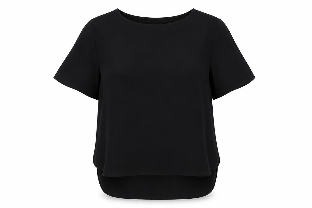 Matalan Womens Black  Mesh Basic Blouse Size 12