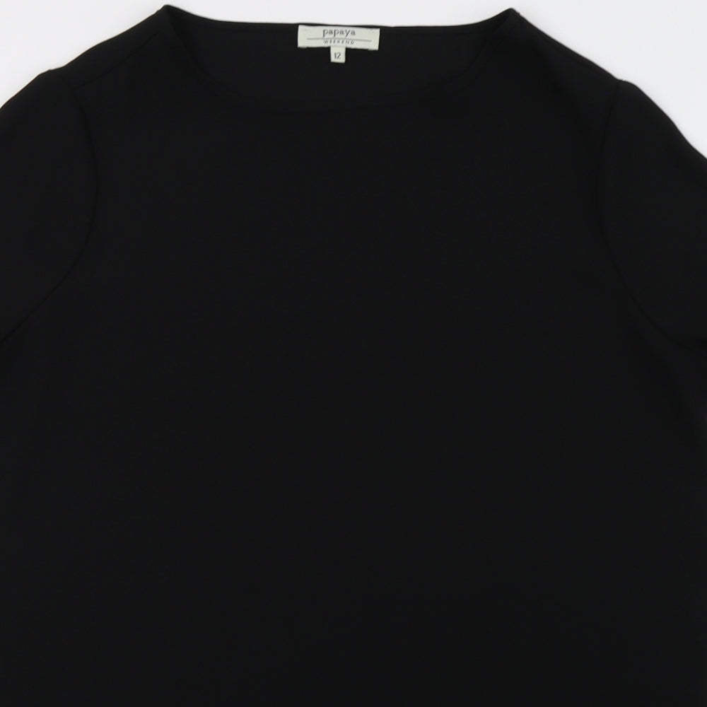 Matalan Womens Black  Mesh Basic Blouse Size 12