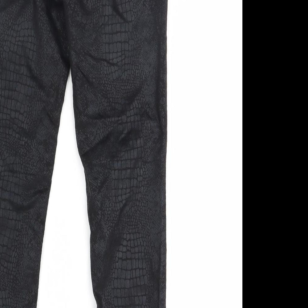 Sapphire Womens Black Animal Print  Trousers  Size 32 in L29 in