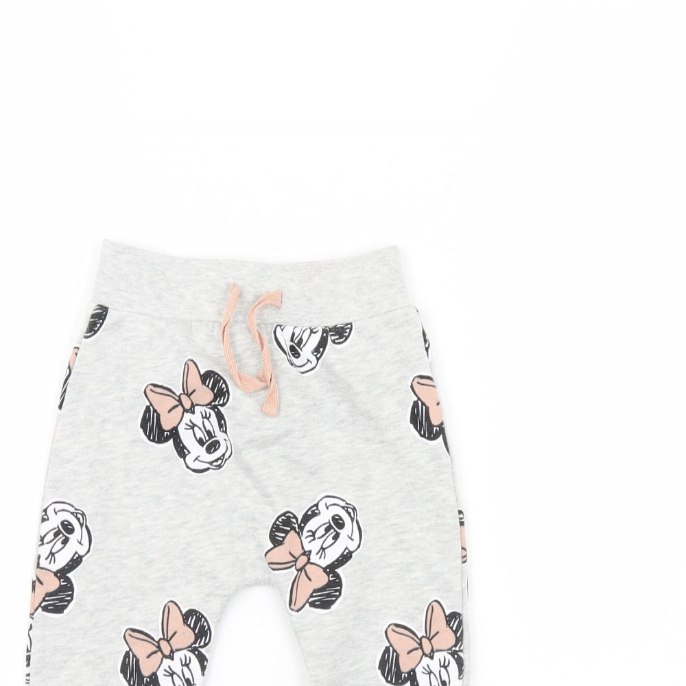 George Girls Grey Animal Print  Jogger Trousers Size 12 Years - Minnie mouse