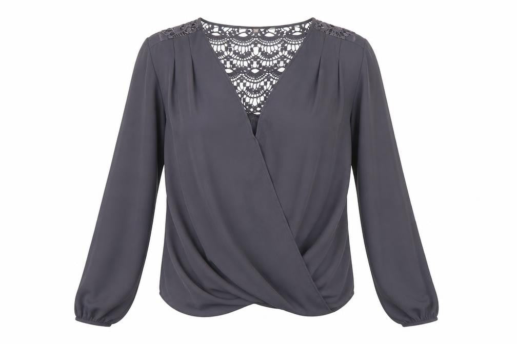 George Womens Grey   Basic Blouse Size 10