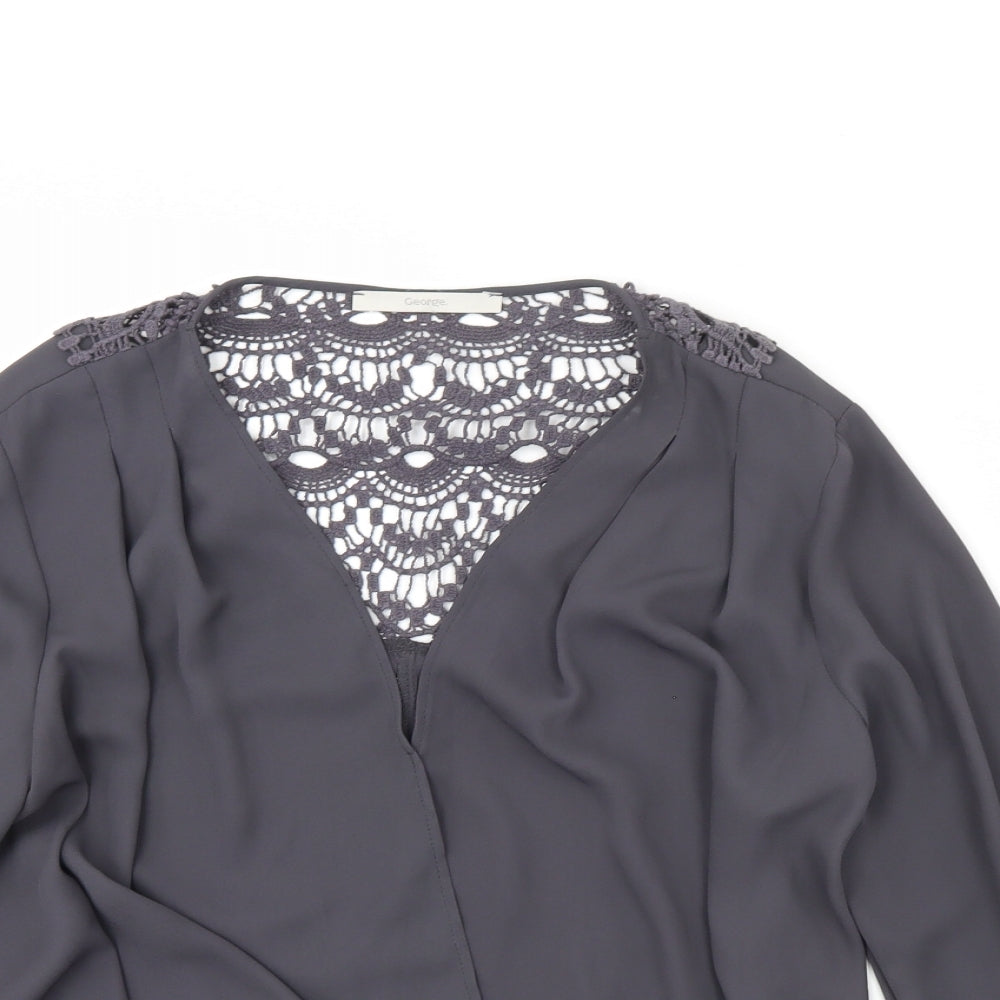 George Womens Grey   Basic Blouse Size 10