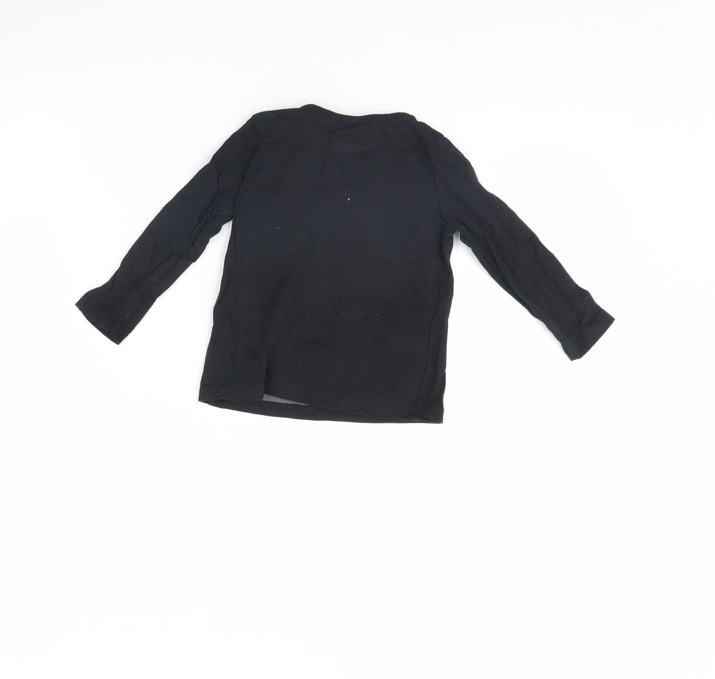 Fred & FLo Baby Black   Basic T-Shirt Size 9-12 Months  - Dinosaur