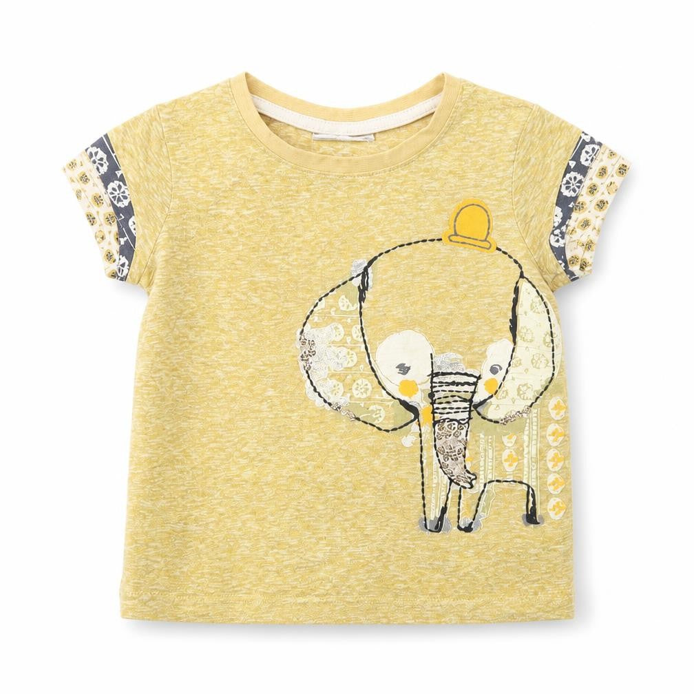 NEXT Girls Yellow   Basic T-Shirt Size 9-12 Months  - Elephant