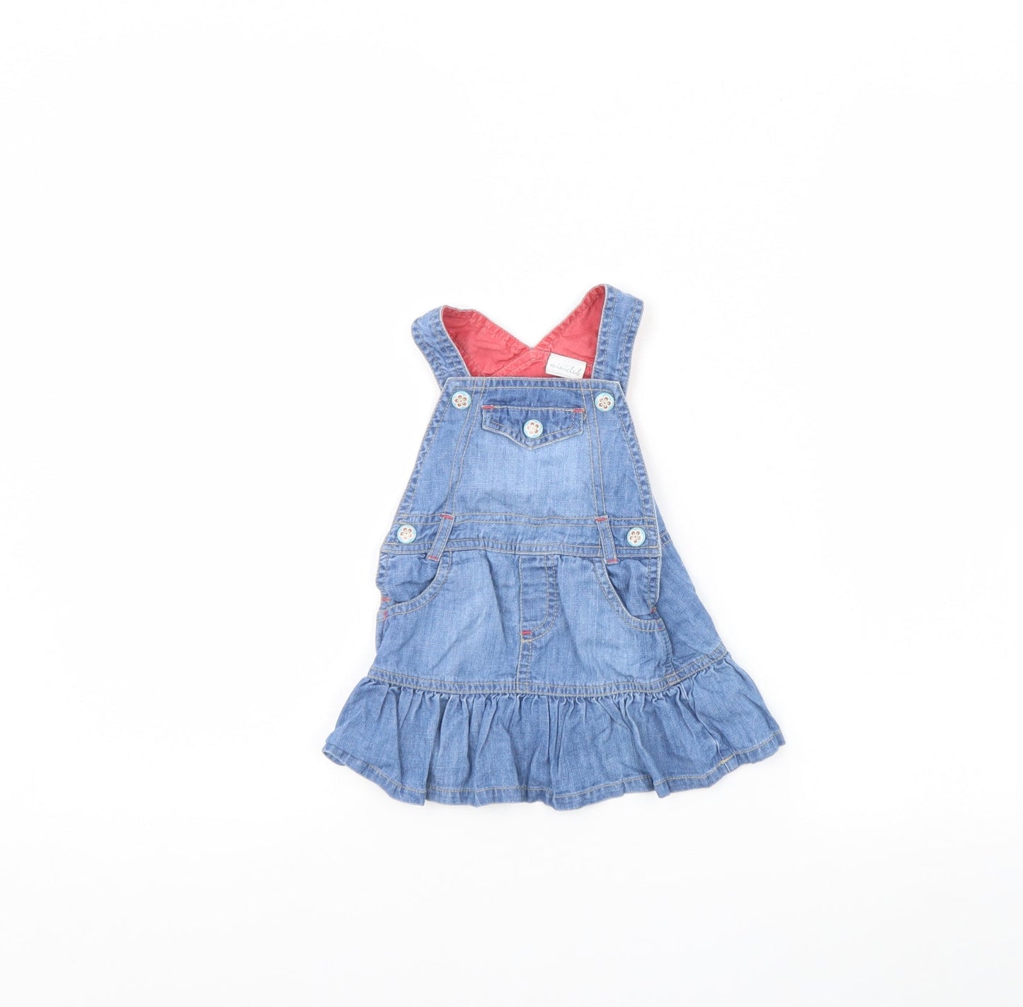 Mini Club Girls Blue  Denim Pinafore/Dungaree Dress  Size 3-6 Months