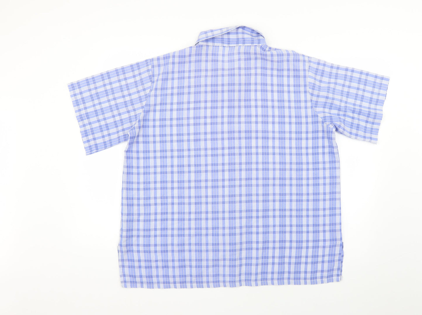 the pearl collection Womens Blue Check  Basic Button-Up Size 16
