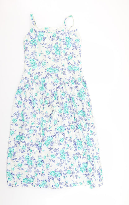 Womens White Floral  Bodycon  Size 10