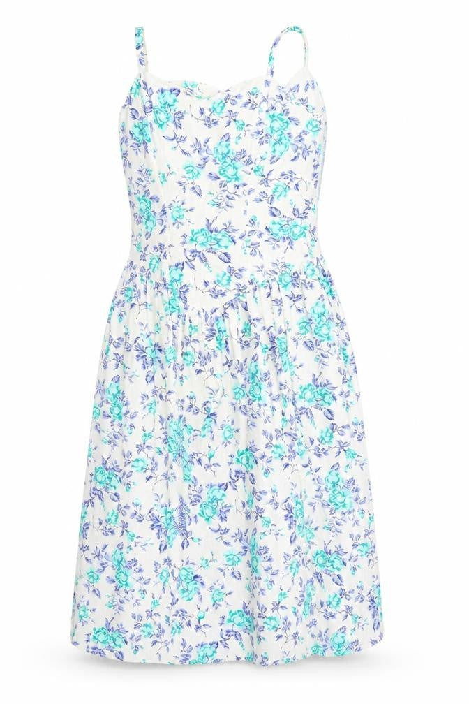 Preworn Womens White Floral  Bodycon  Size 10