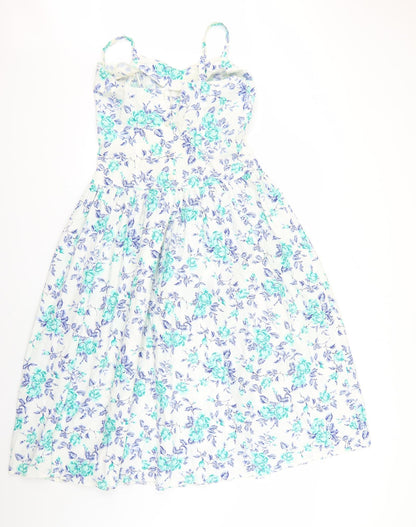 Womens White Floral  Bodycon  Size 10