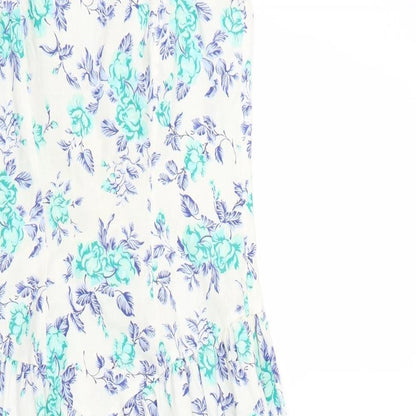 Womens White Floral  Bodycon  Size 10