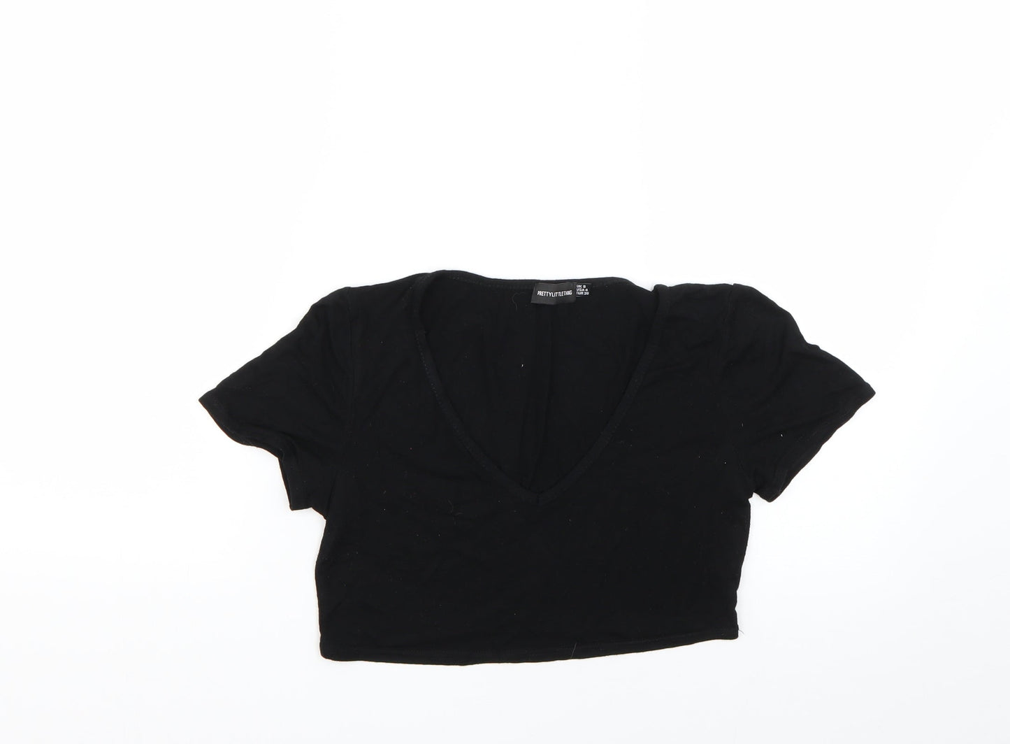 PRETTYLITTLETHING Womens Black   Basic Blouse Size 8