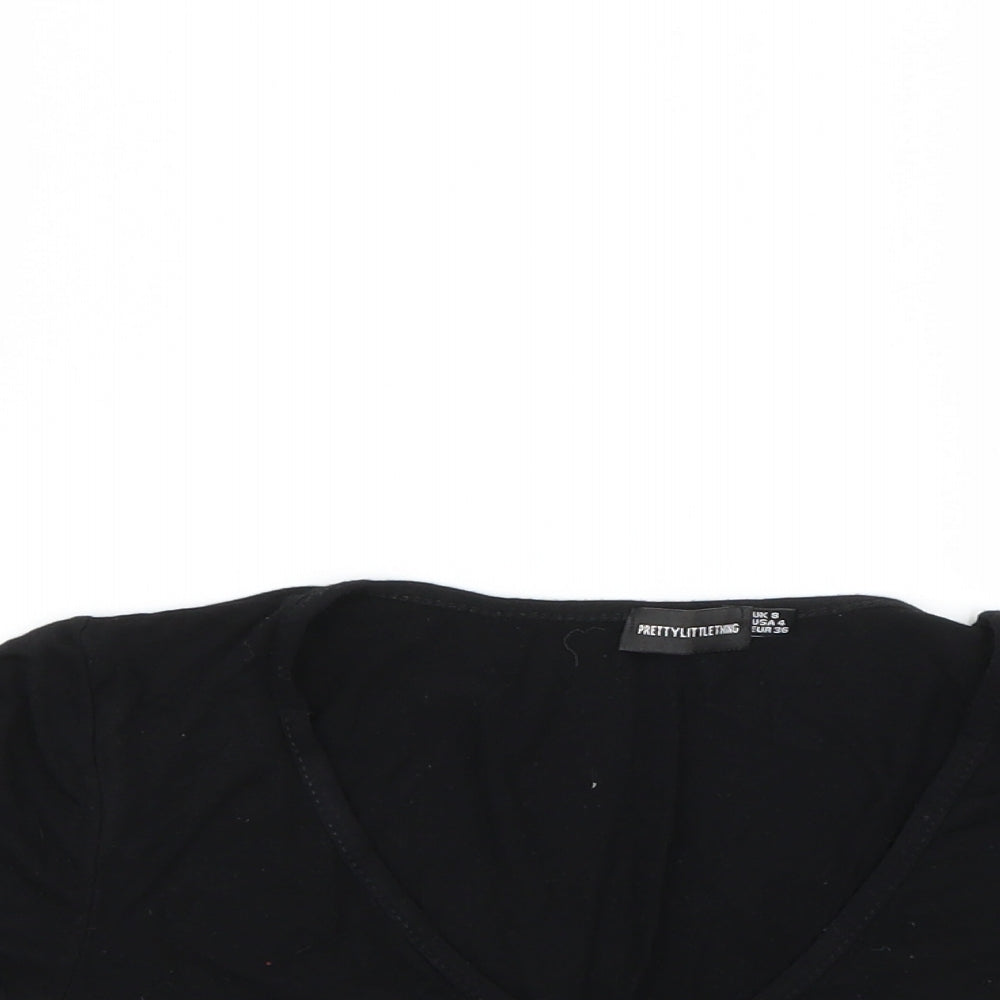 PRETTYLITTLETHING Womens Black   Basic Blouse Size 8