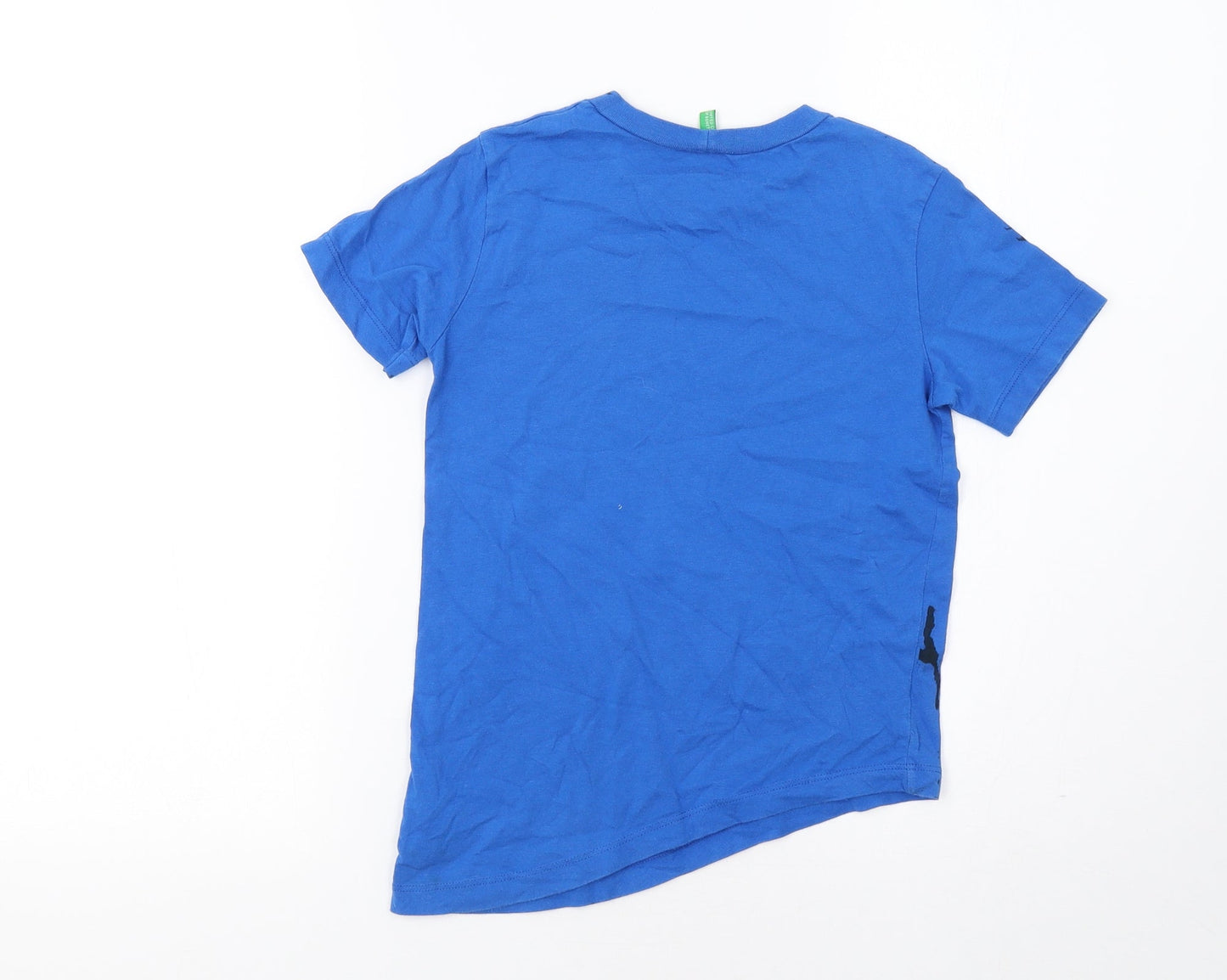 Benetton Girls Blue Geometric  Basic Polo Size 6-7 Years  - Asymetric