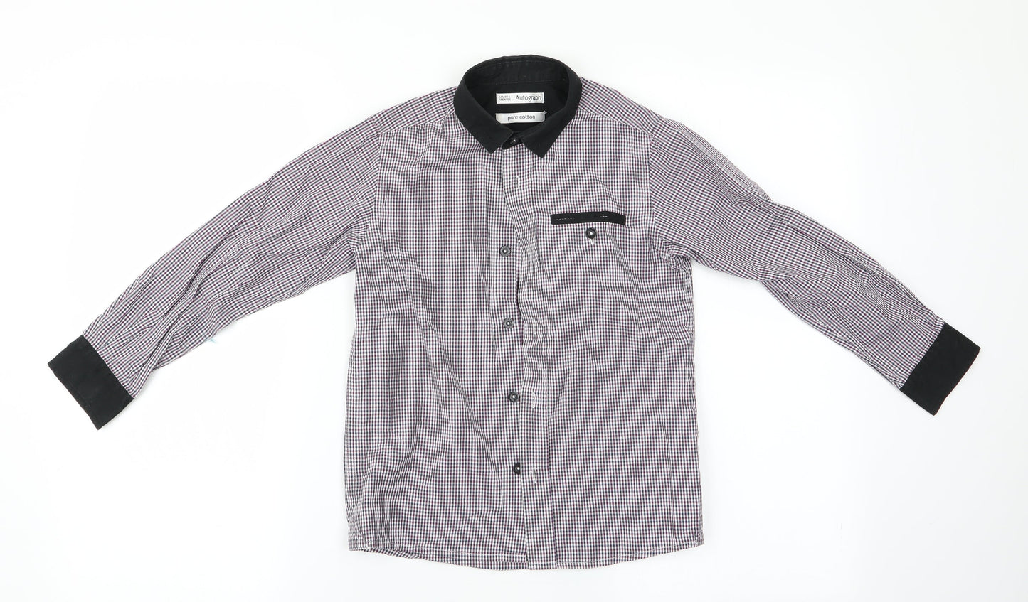 Autograph Boys Brown Check  Basic Button-Up Size 8 Years