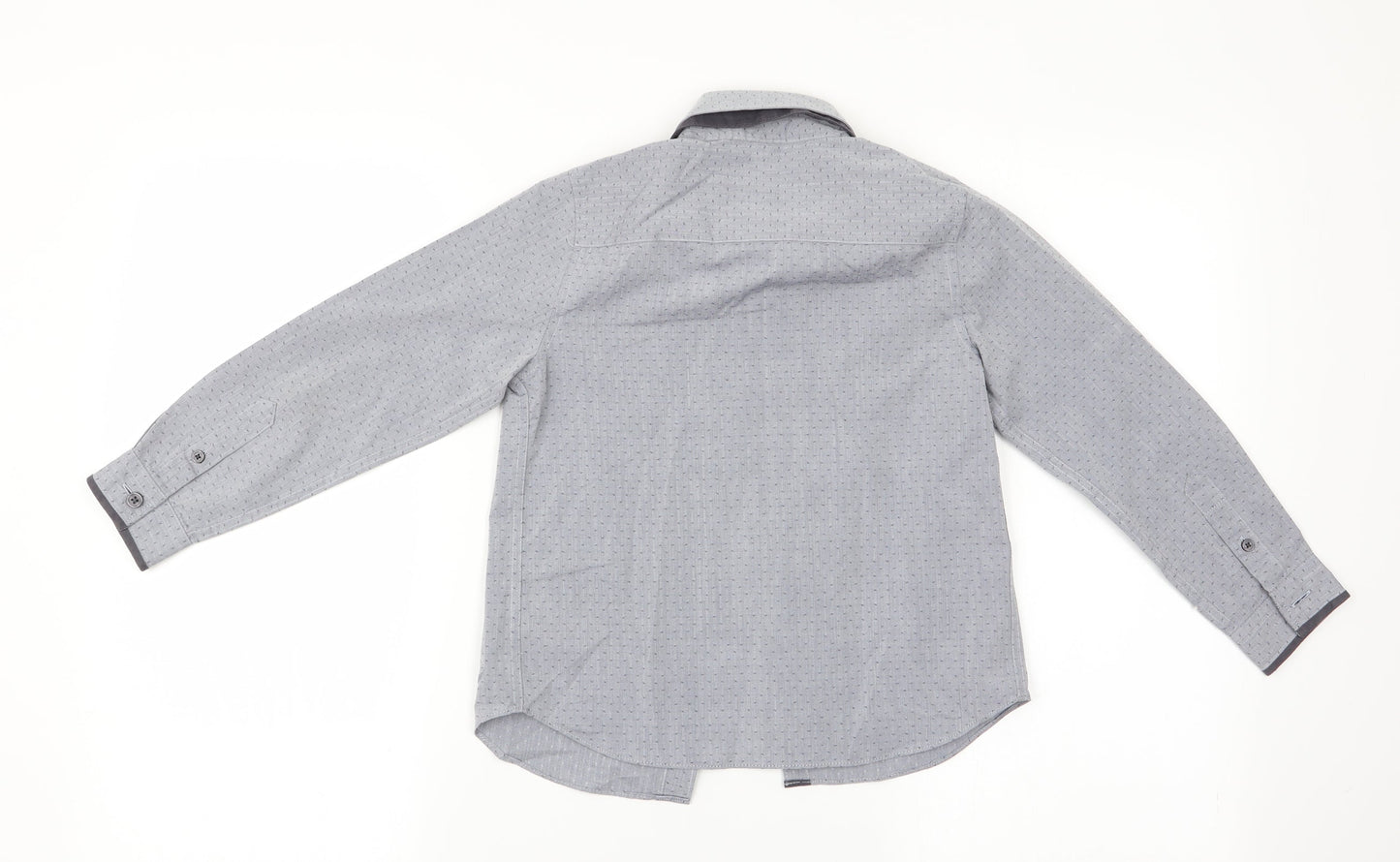 Florence and Fred Boys Grey Polka Dot  Basic Dress Shirt Size 6-7 Years