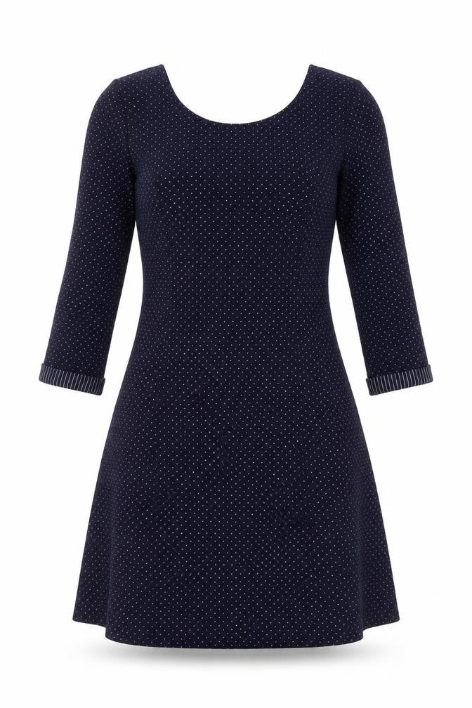 Yessica Womens Blue Polka Dot  Fit & Flare  Size 8