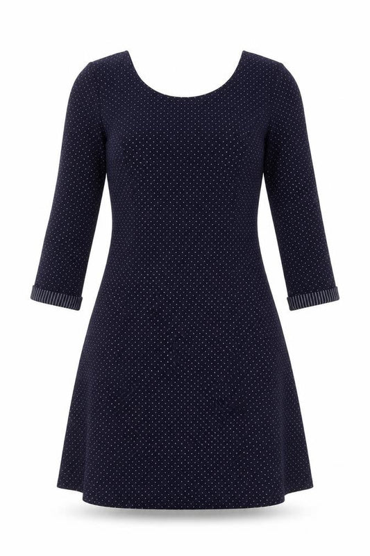 Yessica Womens Blue Polka Dot  Fit & Flare  Size 8