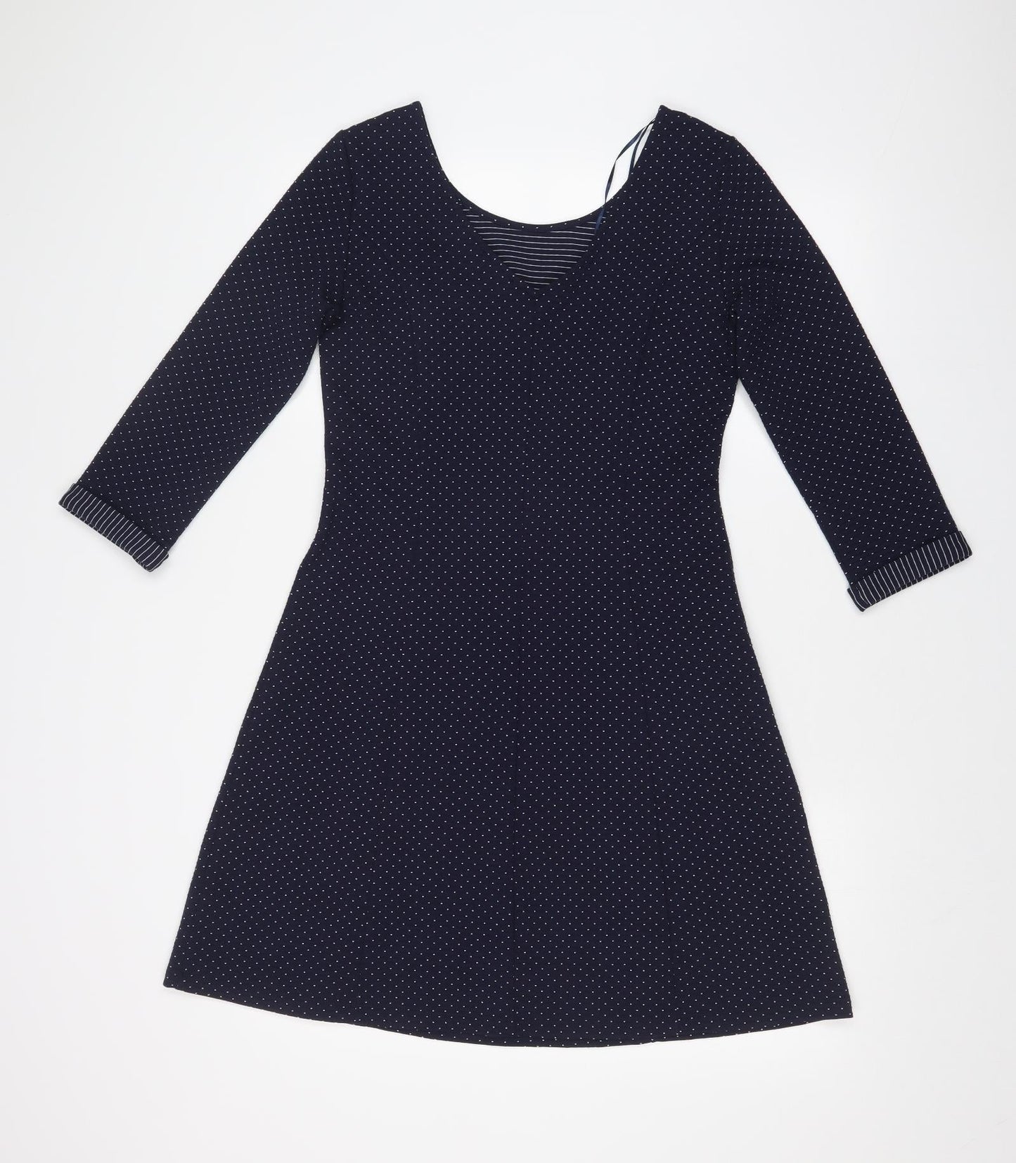 Yessica Womens Blue Polka Dot  Fit & Flare  Size 8