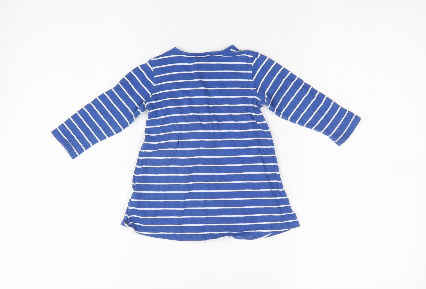 H&M Girls Blue Striped  T-Shirt Dress  Size 6-9 Months