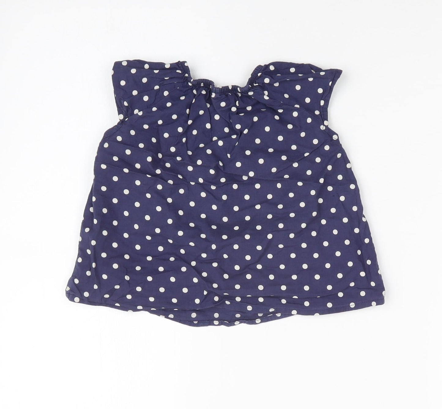 H&M Girls Blue Polka Dot  Basic T-Shirt Size 12-18 Months