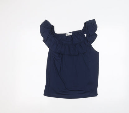 Additional front view of H&M girls’ blue basic t-shirt, size 12-13, years