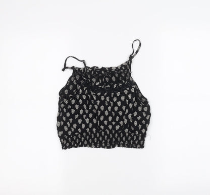 Back view of Miss Selfridge women’s black basic t-shirt, size UK 10