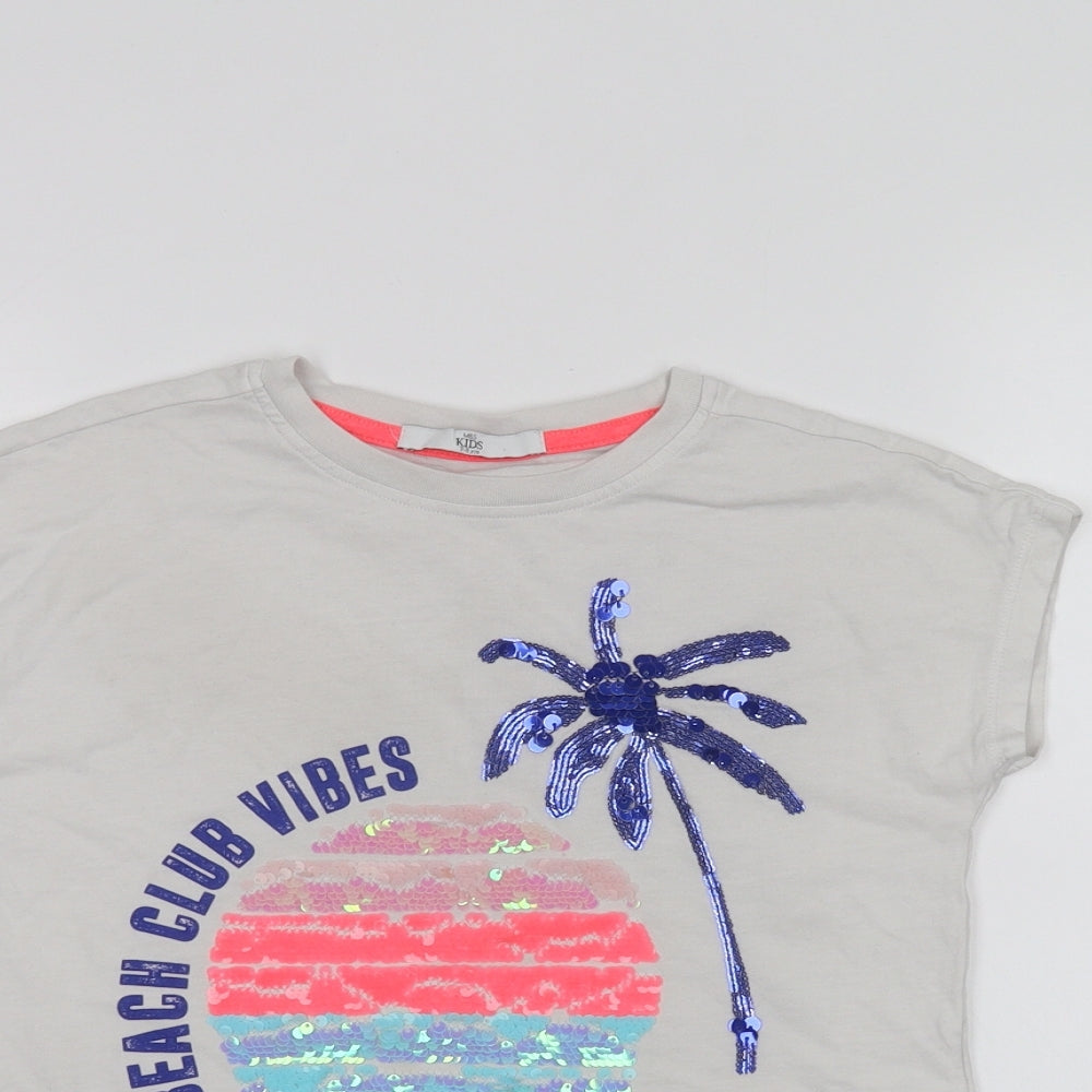 Marks and Spencer Girls White   Basic T-Shirt Size 7-8 Years