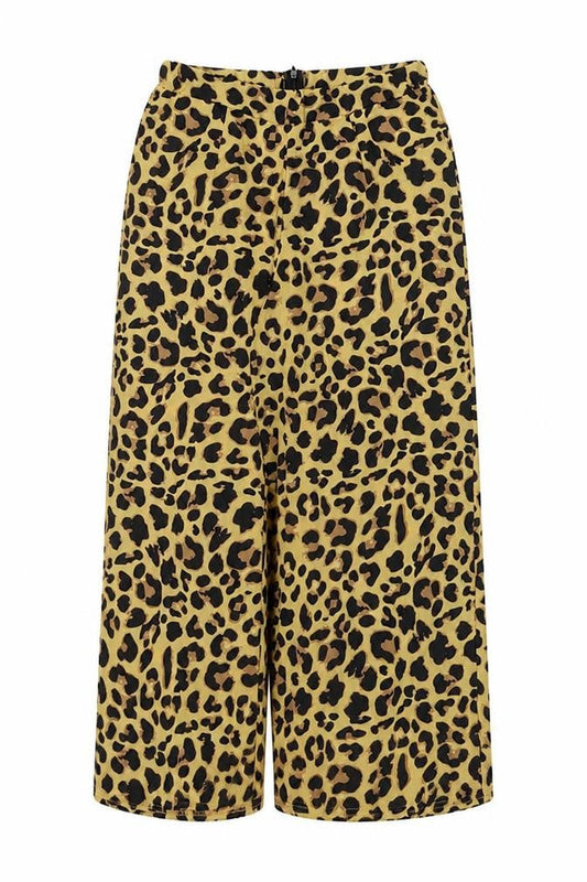 Boohoo Womens Yellow Animal Print  Trousers  Size 14 L21 in