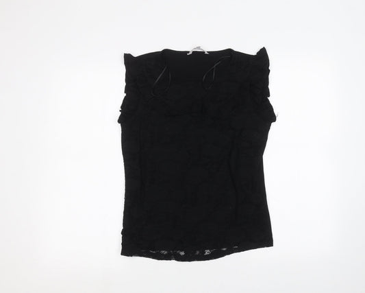 Red Herring Womens Black   Basic T-Shirt Size 12