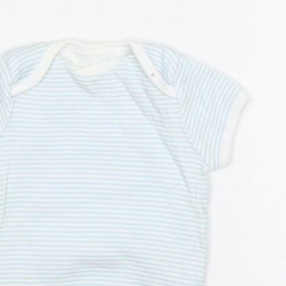 Close-up detail of F&F boys’ multicoloured striped leotard one-piece, size 0-3, months