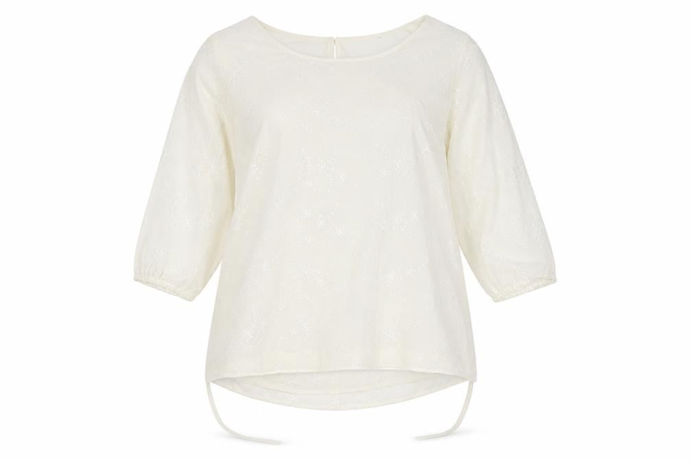Wardrobe Womens White Floral  Basic Blouse Size 12